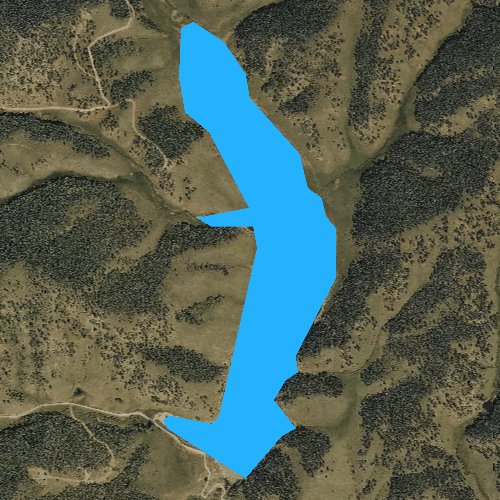Fly fishing map for Skagway Reservoir, Colorado