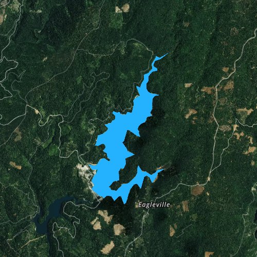 Fly fishing map for Sly Creek Reservoir, California
