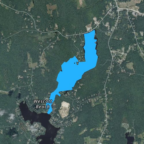 Fly fishing map for Smith and Sayles Reservoir, Rhode Island
