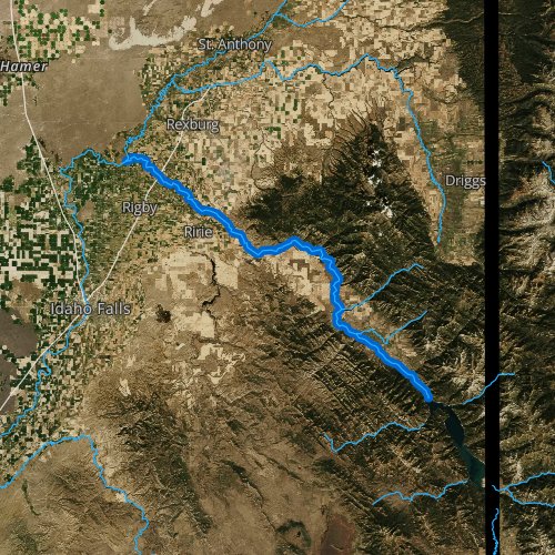 Fly fishing map for Snake River: South Fork, Idaho