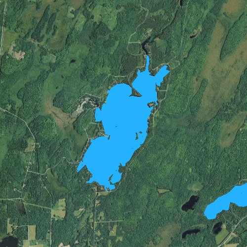 Fly fishing map for Solberg Lake, Wisconsin