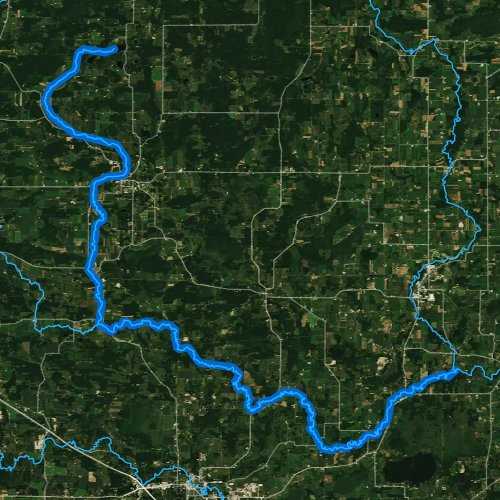 Fly fishing map for South Branch Little Wolf River, Wisconsin