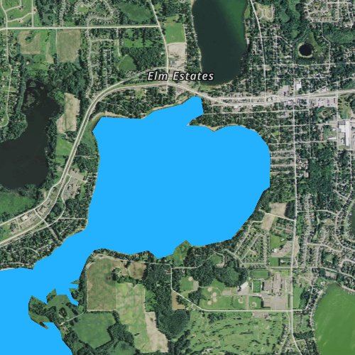 Fly fishing map for South Lindstrom Lake, Minnesota