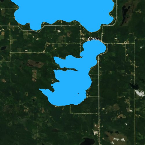 Fly fishing map for South Manistique Lake, Michigan