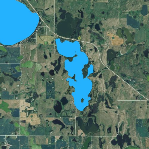 Fly fishing map for South Red Iron Lake, South Dakota