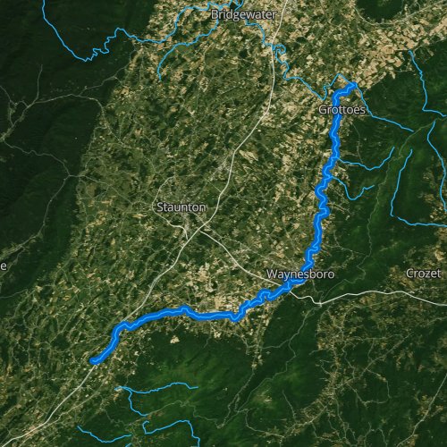 Fly fishing map for South River, Virginia