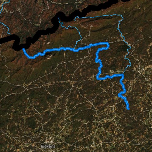 Fly fishing map for South Saluda River, South Carolina