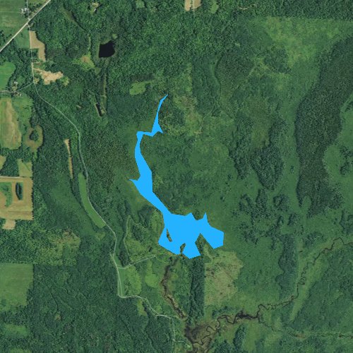 Fly fishing map for Spring Creek Flowage, Wisconsin
