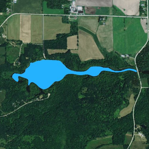 Fly fishing map for Spring Lake: Portage, Wisconsin