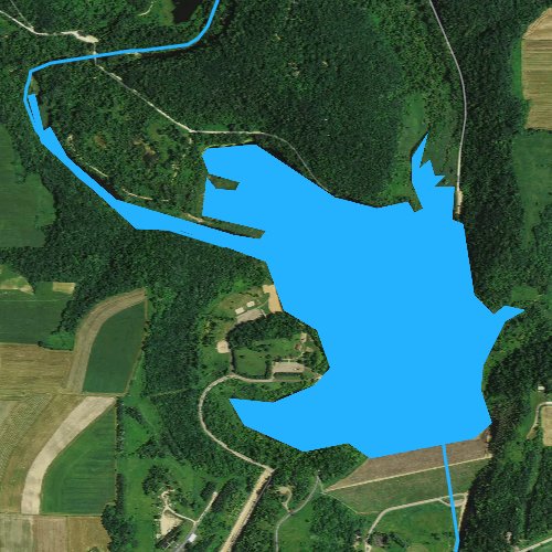 Fly fishing map for Spring Valley Lake 64, Wisconsin
