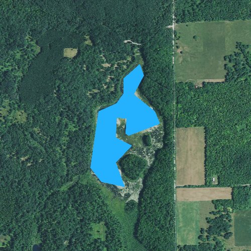 Fly fishing map for Sprinkler Lake, Michigan