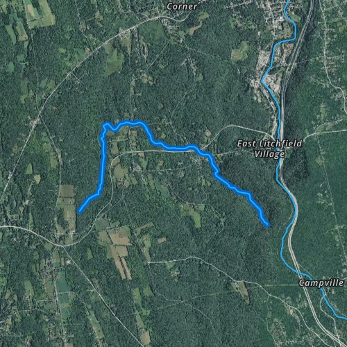 Fly fishing map for Spruce Brook, Connecticut