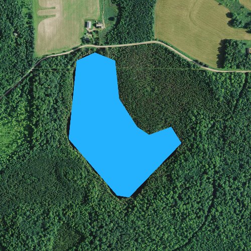 Fly fishing map for Spruce Lake, Wisconsin