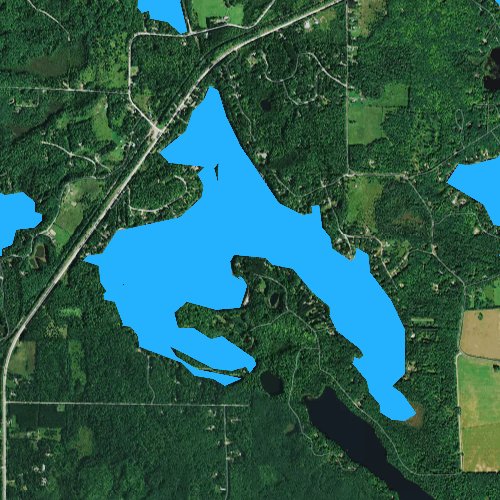 Fly fishing map for Squash Lake, Wisconsin