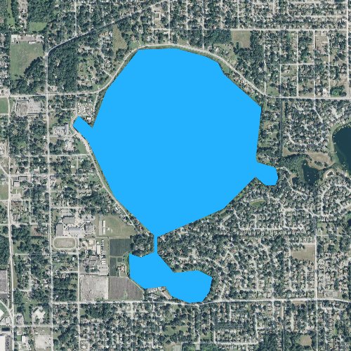 Fly fishing map for Starke Lake, Florida