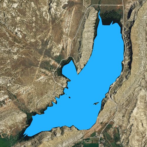 Fly fishing map for Steinaker Reservoir, Utah