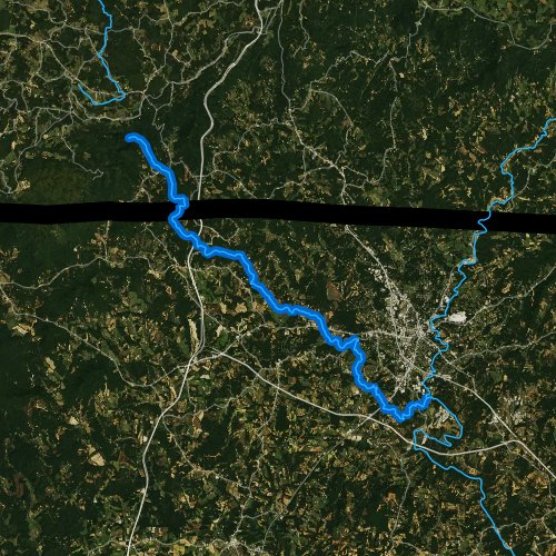 Fly fishing map for Stewarts Creek, North Carolina