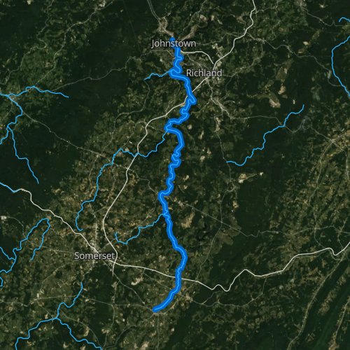 Fly fishing map for Stonycreek River, Pennsylvania