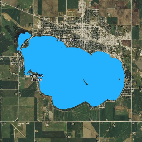 Fly fishing map for Storm Lake, Iowa