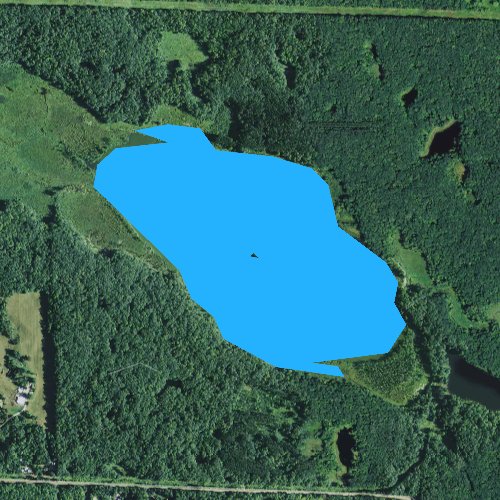 Fly fishing map for Straight Lake, Wisconsin
