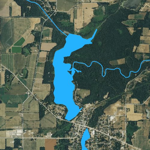 Fly fishing map for Sturgeon Lake, Michigan