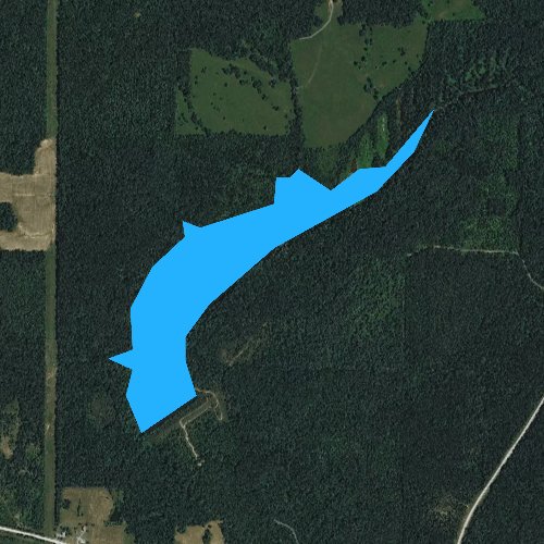 Fly fishing map for Sugar Creek Lake, Illinois