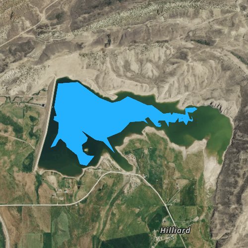 Fly fishing map for Sulphur Creek Reservoir, Wyoming