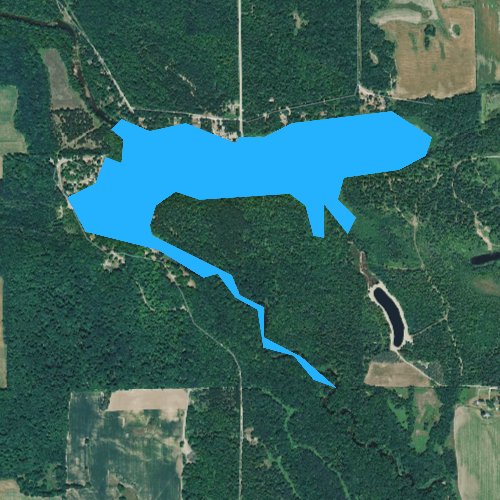 Fly fishing map for Sunken Lake, Michigan