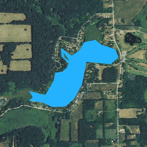 Fly fishing map for Swains Lake, Michigan