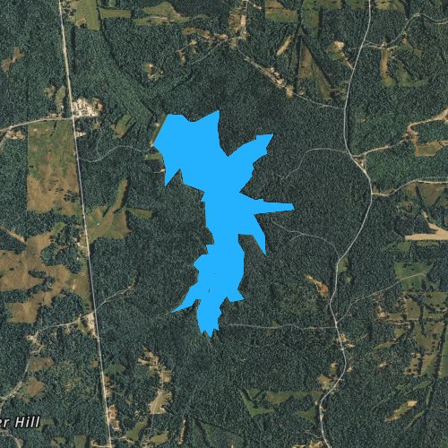 Fly fishing map for Sycamore Lake, Tennessee