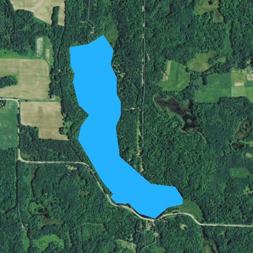 Fly fishing map for Sylvan Lake, Wisconsin