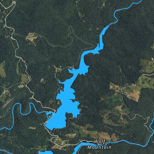 Fly fishing map for T Fields Lake, North Carolina