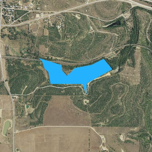 Fly fishing map for T P Lake, Texas