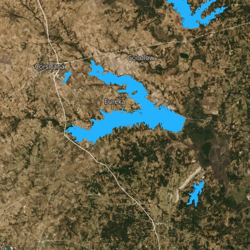 Fly fishing map for Texas Industries Lake, Texas