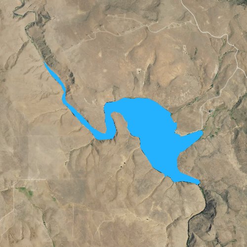 Fly fishing map for Thief Valley Reservoir, Oregon