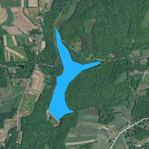 Fly fishing map for Thorn Reservoir, Pennsylvania