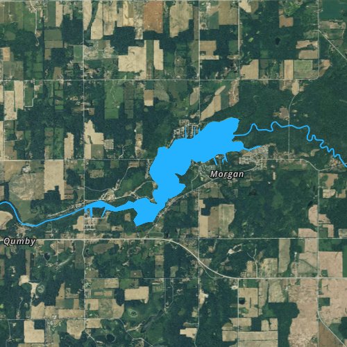 Fly fishing map for Thornapple Lake, Michigan