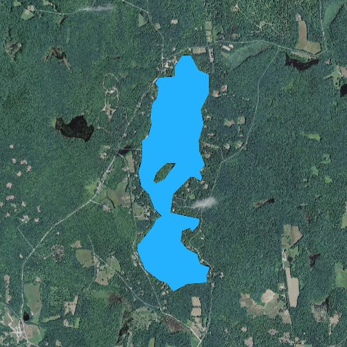 Fly fishing map for Thorndike Pond, New Hampshire