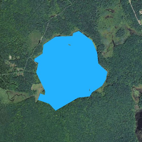 Fly fishing map for Thousand Acre Swamp Reservoir, Massachusetts