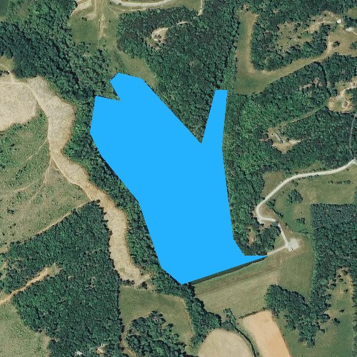 Fly fishing map for Thrasher Lake, Virginia