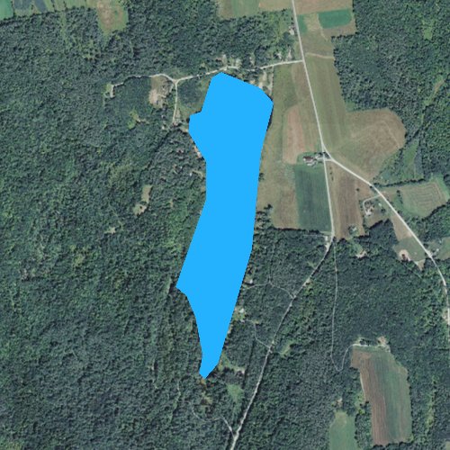 Fly fishing map for Ticklenaked Pond, Vermont