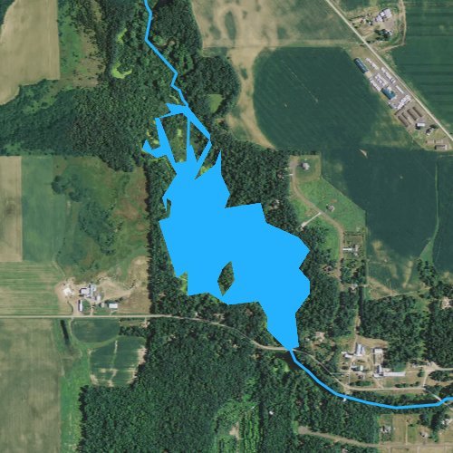 Fly fishing map for Tilden Millpond, Wisconsin