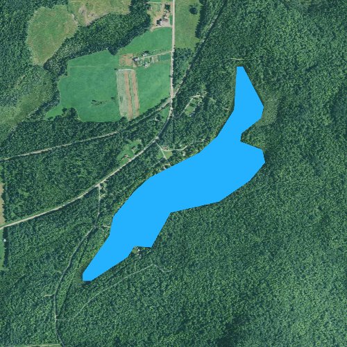 Fly fishing map for Timoney Lake, Maine