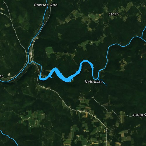 Fly fishing map for Tionesta Lake, Pennsylvania