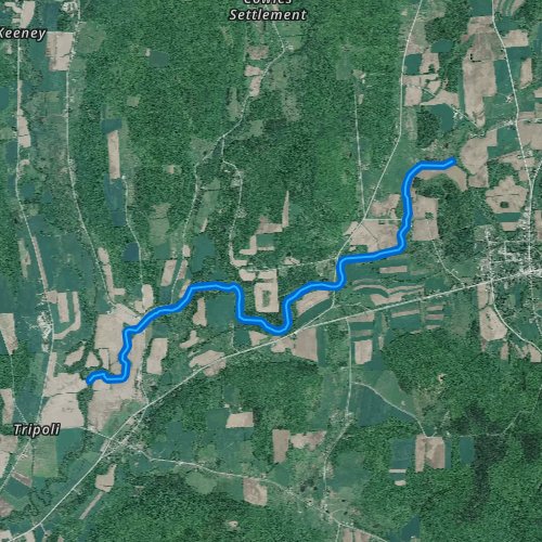 Fly fishing map for Tioughnioga Creek, New York