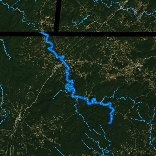 Fly fishing map for Toccoa River, Georgia