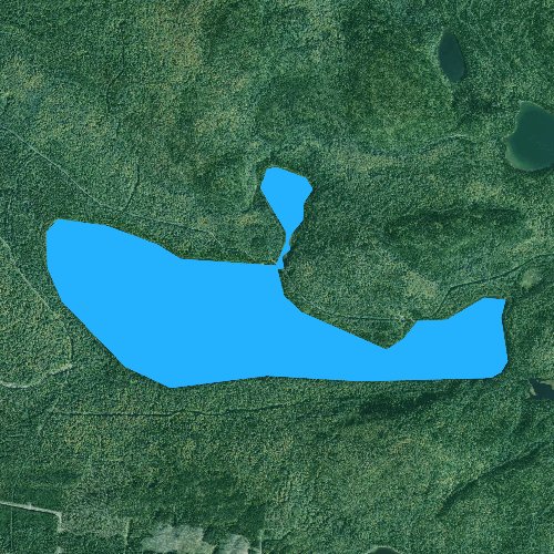 Fly fishing map for Togue Pond, Maine