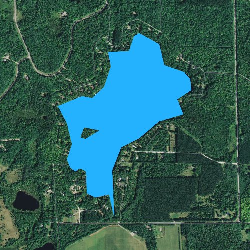 Fly fishing map for Tom Doyle Lake, Wisconsin