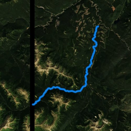 Fly fishing map for Torrens River, Alberta
