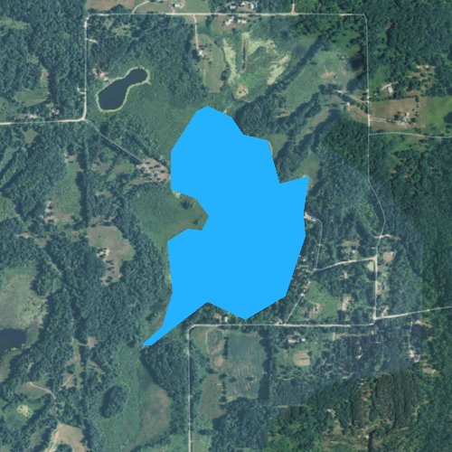 Fly fishing map for Townline Lake, Michigan